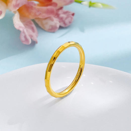 【限时克减150元】足金999 #CNC 5G黄金空心固口戒指多刻面女戒(BE5GJZ00217)（预售产品下单后不退款不退货不换货不补差价 商品图1
