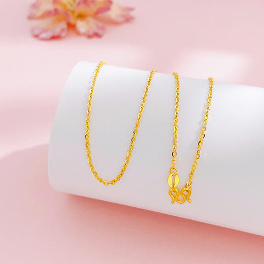 【限时克减150元】足金999 5G黄金不可调节闪十字链机织项链（面宽约1.3-1.7mm）(BJ5GXL00017-2)（预售产品下单后不退款不退货不换货不补差价） 商品图0