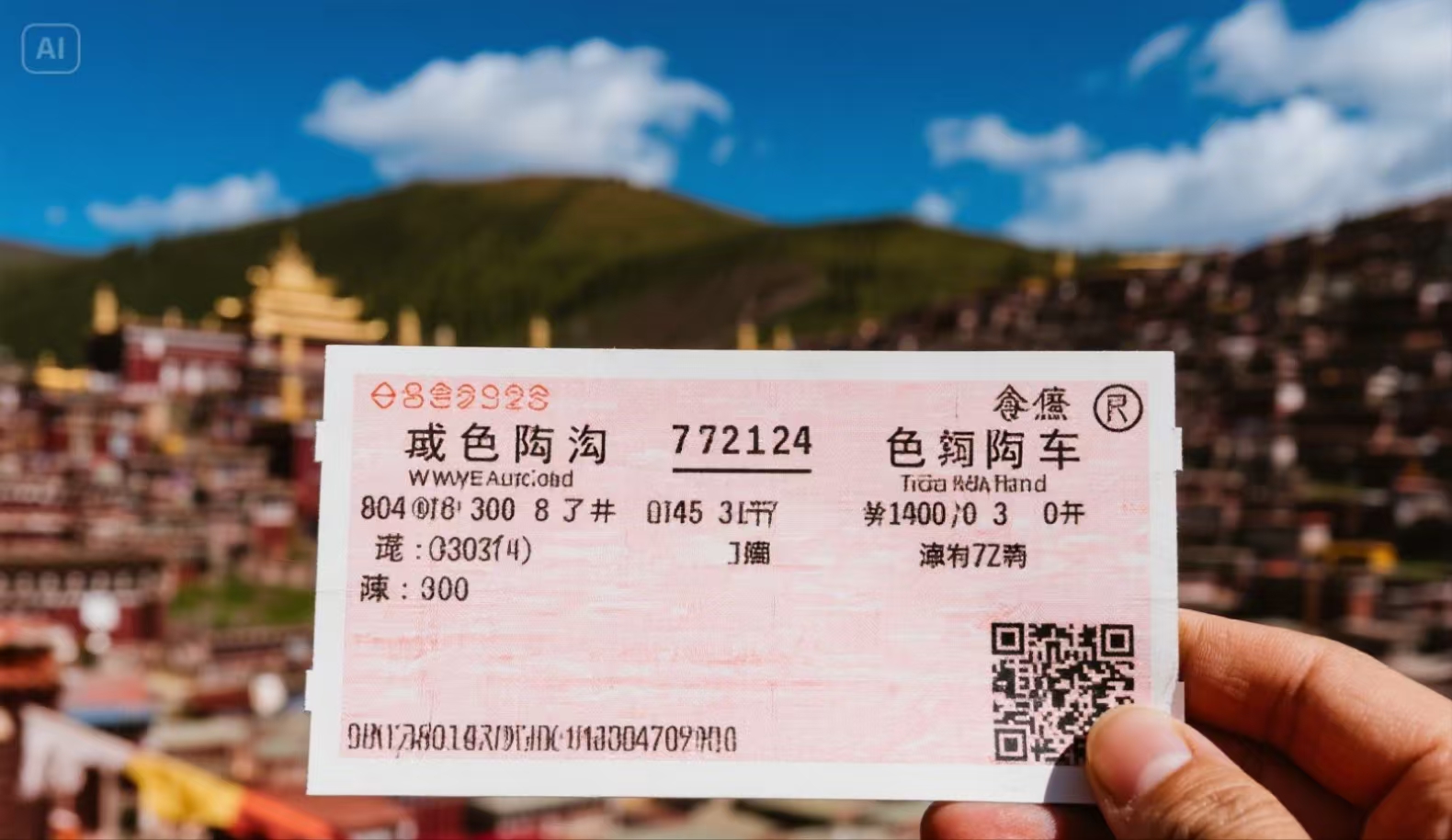 色达喇荣沟往返车票