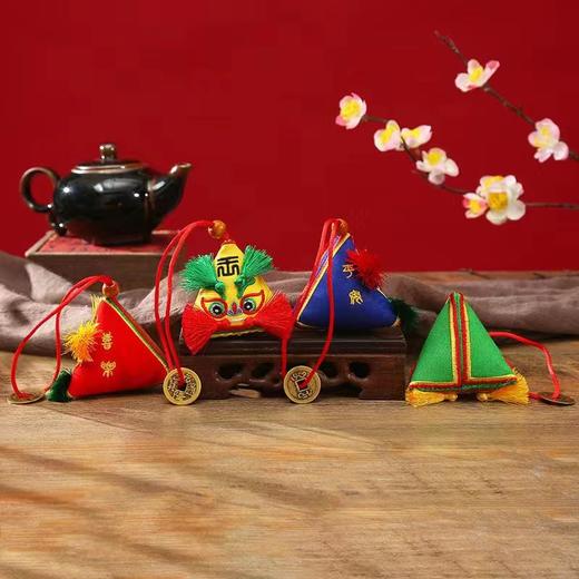 【买一送一❗虎头刺绣挂件香囊】草本植物填充，驱蚊驱虫，精梳棉芳香通窍，端午节粽子香包挂件随身艾草挂饰项链挂脖香囊QQ 商品图3