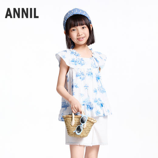 【实体店同款】女童短袖上衣夏季新款安奈儿童装AG521681 商品图0