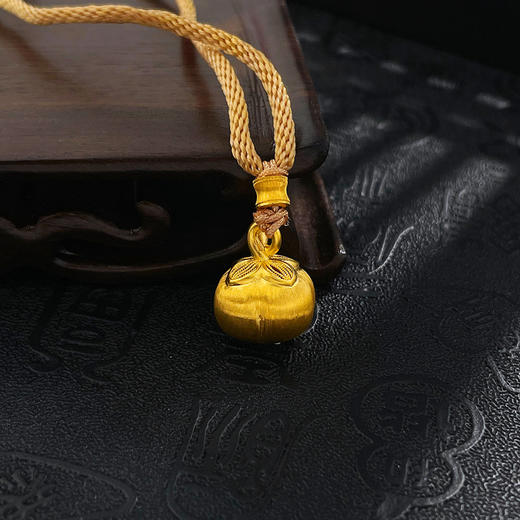 【限时克减150元】足金999 古法空心挂绳国潮传承冰丝金丝绒金柿子吊坠（含配件）(AUQGFDZ00145)（预售产品下单后不退款不退货不换货不补差价） 商品图1