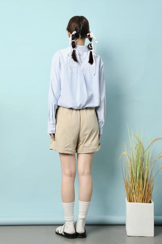 LNNNS ins风条纹衬衫拼接背心假两件上衣 18092 商品图3
