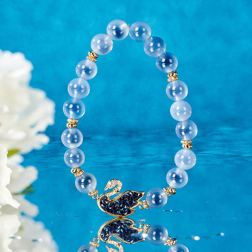 大英博物馆 天鹅贵族棋盘系列 糖心玛瑙蓝色 手链 商品图2
