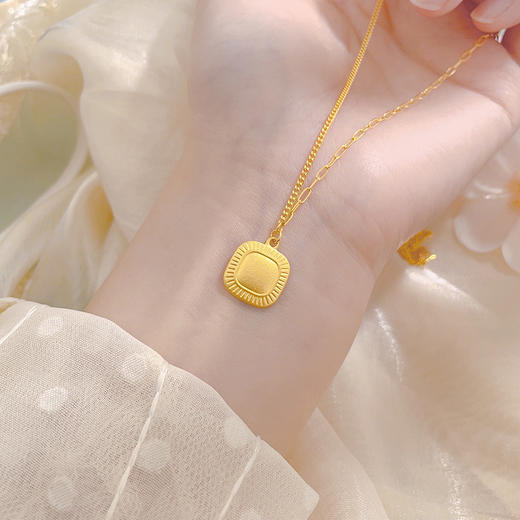 【限时克减150元】足金999.9 #小方糖 调节AB链实心流金岁月小面包小方糖套链(AWTL00058)预售产品下单后不退款不退货不换货不补差价 商品图3