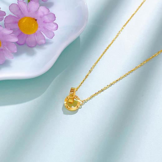 【限时克减128元】足金999 （足金999字印）5G黄金空心调节环连环双环套链(AV5GTL00011)预售产品下单后不退款不退货不换货不补差价 商品图1