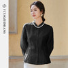 FUYAO扶摇 黑色立领衬衫女2025年夏新款时尚天丝衬衣优雅显瘦小衫 商品缩略图0