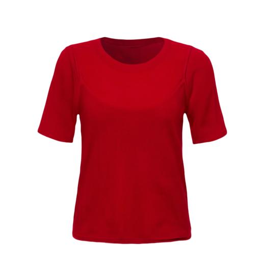 VICTORIA&VERA春季“90's港星同款”朱砂红假两件羊毛针织衫吊带外穿短袖复古慵懒夏装 商品图6