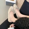 【时髦百搭，优雅自在】女春夏季新款 凯撒KAISER法式复古方头芭蕾鞋 | 绒面单鞋一脚蹬 商品缩略图2