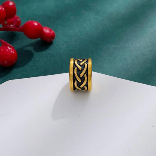 【限时7.5折】【定价黄金】足金 #电黑金 3D硬金电黑金手串配件力量图纹路路通手串配件Diy手串配件(V3DSC00425)（预售产品下单后不退款不退货不换货不补差价） 商品图1