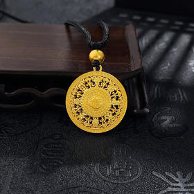 【限时克减150元】足金999 古法镂空福字八方祥瑞八宝罗盘挂绳吊坠（含珠子）(YGFDZ00106-3)(预售产品下单后不退款不退货不换货不补差价