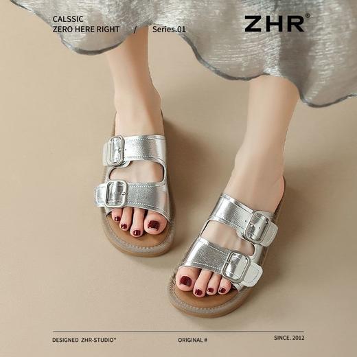 ZHR则则【金属双方扣】平底柔软沙滩鞋2025夏季百搭凉鞋勃肯拖鞋 商品图2