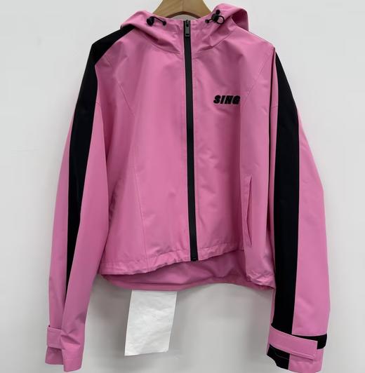 Z连帽双肩撞色风衣短外套（红白）春季251040220321 商品图4