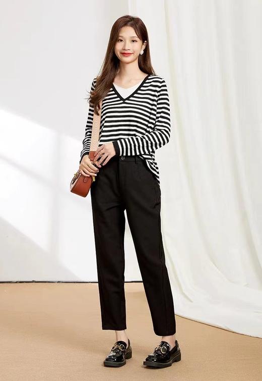 CO*S剪标发冰麻针织V领拼色假两件长袖衫 商品图5