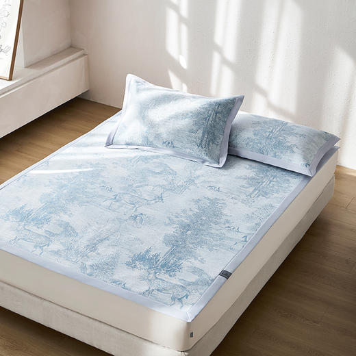 丝享高端新中式新氧冷循环炫彩提花席夏慕夏季凉席 商品图1