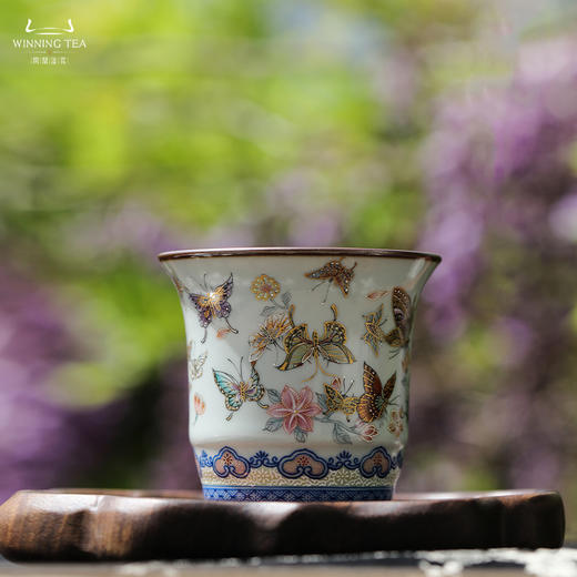 问鼎汝瓷鼎峰柴窑天青竹节杯（翩翩起舞） 商品图0