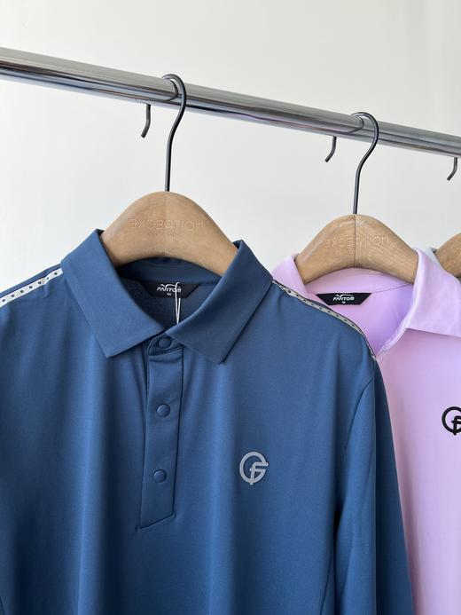 25春款，男款POLO衫，经典百搭的一款，面料有弹力，超舒服，胸前立体LOGO，肩部装饰条，整件衣服并不单调！数量不多！ 商品图4