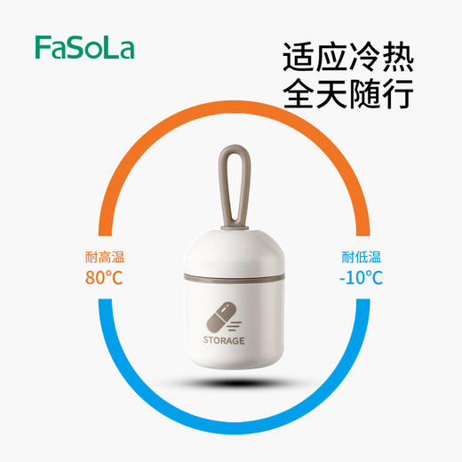 FaSoLa便携式迷你收纳药盒两格随身携带胶囊药丸收纳盒提手设计 商品图2