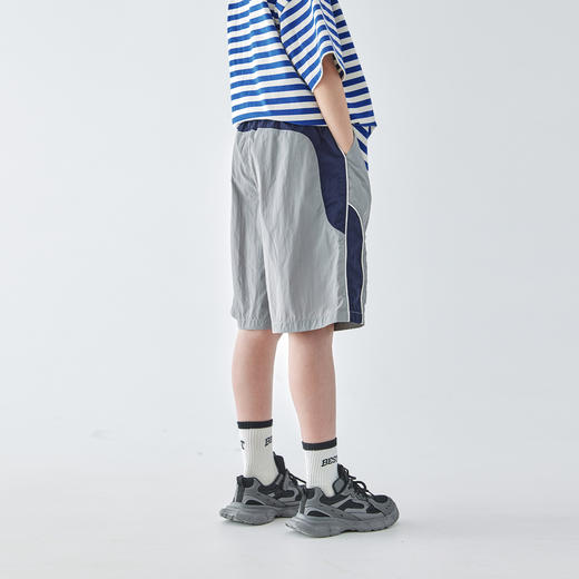 【代发】男童出芽拼接五分裤 蓝汽水夏季休闲短裤轻量化宽松运动灰色 商品图4