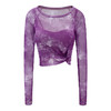 运动套装女夏季新款晕染网纱长袖背心健身印花瑜伽服上衣两件套 商品缩略图4