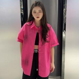 MZ单口袋刷漆短袖衬衫（红）夏季952080150321