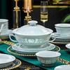 （比骨瓷更好 1300℃高温白泥 不沾油温热水一冲即净）景德镇餐具套装一整套高白泥镂空玲珑影青碗碟盘乔迁送礼家用 商品缩略图6