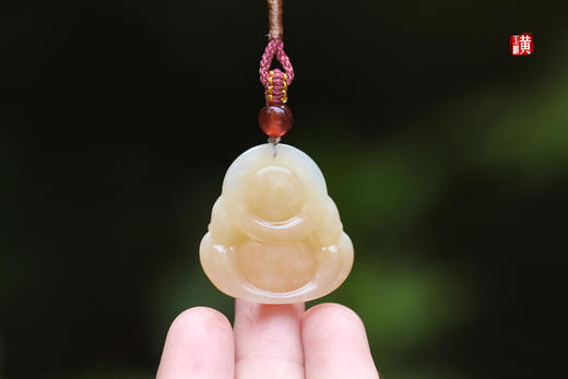 和田玉粉糖玉【笑佛】吊坠  配精美挂绳 商品图4