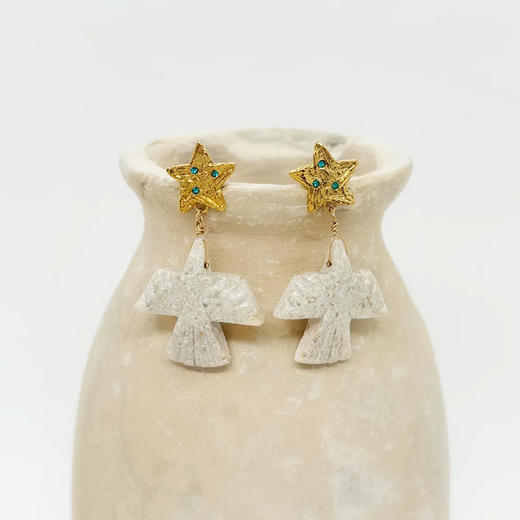 订购8周到｜Elise Tsikis-Dryden-星星 多色 雄鹰 吊坠 耳环［法国设计师］ 商品图2