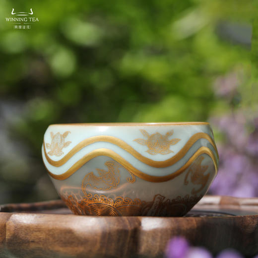 问鼎汝瓷天青老款玹红杯（福寿山海） 商品图0