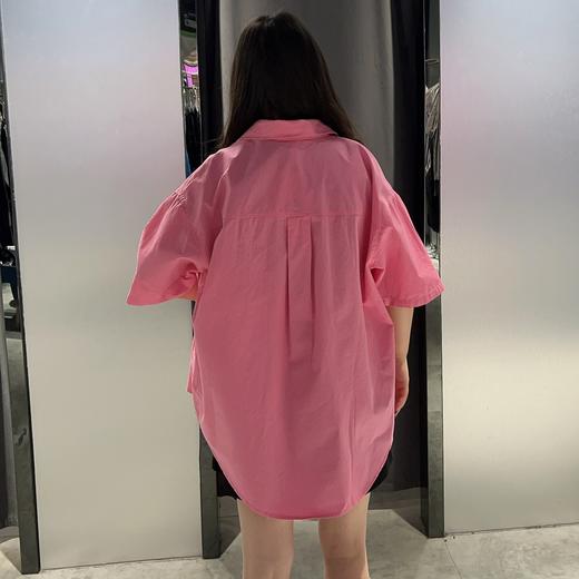 MZ单口袋前撞色洗水短袖衬衫（红）夏季952010500321 商品图1