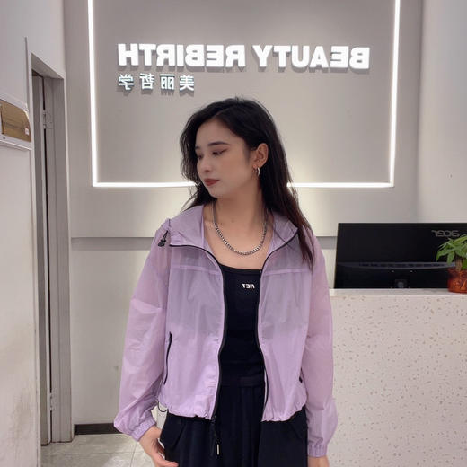 MZ连帽撞色拉链长袖外套（紫黄）夏季952020150321 商品图0