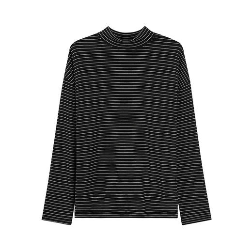 CryingCenter 花灰白 黑条纹小高领弹力羊绒感打底上衣 哭喊中心 商品图4