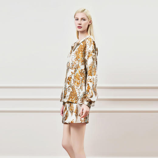 Solo seta女士真丝印花睡衣桑蚕丝上衣长裤短裤家居服2025秋新款 商品图2