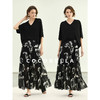 COCOBELLA国风水墨手绘超大摆半身裙女夏手工捏褶长裙HS3108 商品缩略图1
