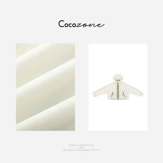 COCO ZONE 刘一一 通勤时尚连帽拼色抽绳拉链连帽外套ACD2A0656 商品图2