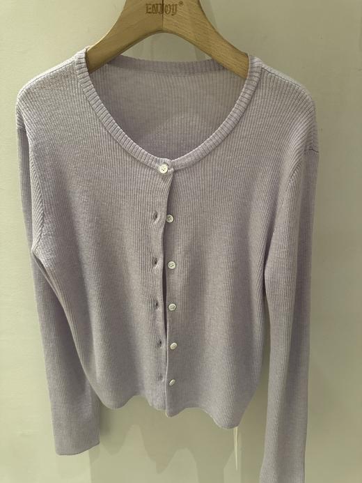 【门店同款】ENJOY春季韩系坑条细针开衫 160995289 商品图6