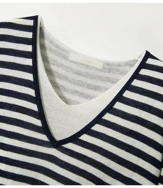 CO*S剪标发冰麻针织V领拼色假两件长袖衫 商品图8