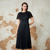 EITIE爱特爱气质优雅拼接修身显瘦黑色连衣裙夏季新款8207955 商品缩略图4