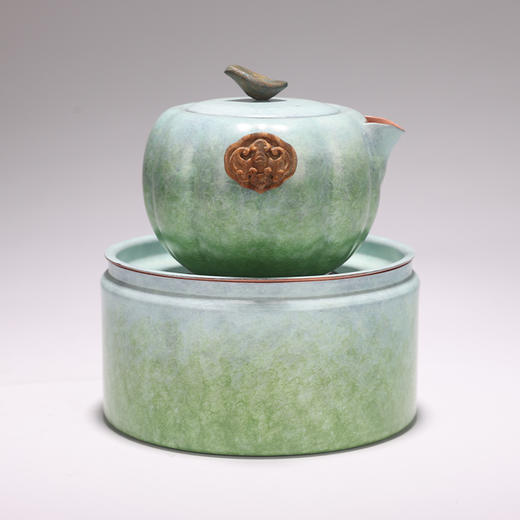 朱炳仁·铜-顶瓜瓜壶套组，国大师监制，以传统金瓜为灵感设计 商品图4