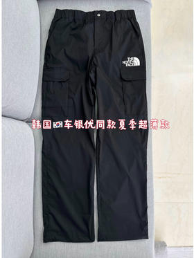 独家！ 韩国订单，秋冬款！车银优上身款男女同款  北面tnf
口袋直筒束脚两穿休闲工装裤  大口袋