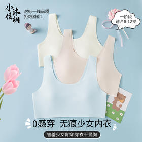 少女内衣文胸 （三件装）| 小沐佳桐 初高中生青春发育期 少女内衣文胸 （三件装） 无痕少女内衣 轻薄裸感舒适