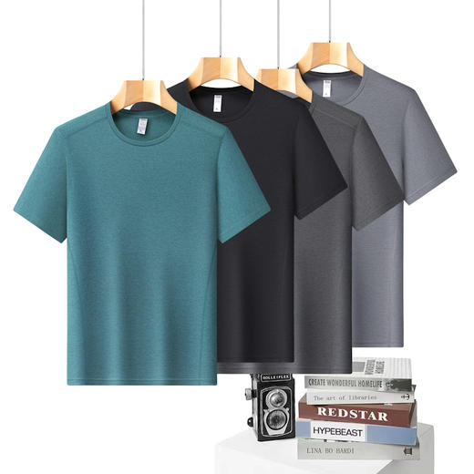 【速干】【DH】大依优型大码短袖T恤圆领加肥加大男士大号透气舒适夏季半袖上衣 商品图2