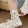 【敲好看！夏季薄款中筒袜】超薄春夏新款棉袜蝴蝶结泡泡口可爱日系少女中筒长袜。ry 商品缩略图3