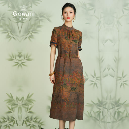 【香榭丽大道】【香云纱】乔万尼24mm重磅真丝连衣裙中长款收腰设计EM2E766 商品图3