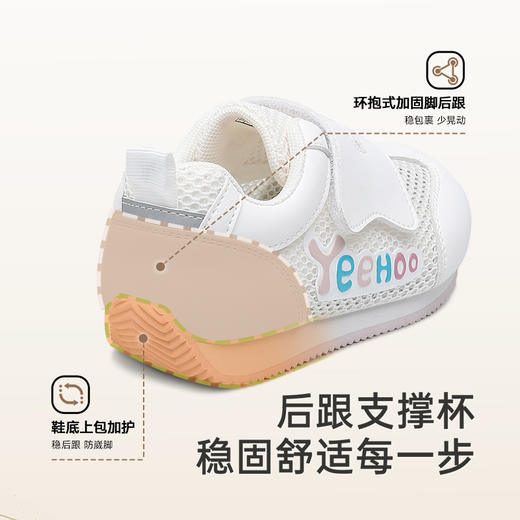 英氏儿童鞋夏季透气婴幼儿女童休闲鞋软底防滑稳步鞋男童运动鞋 商品图3