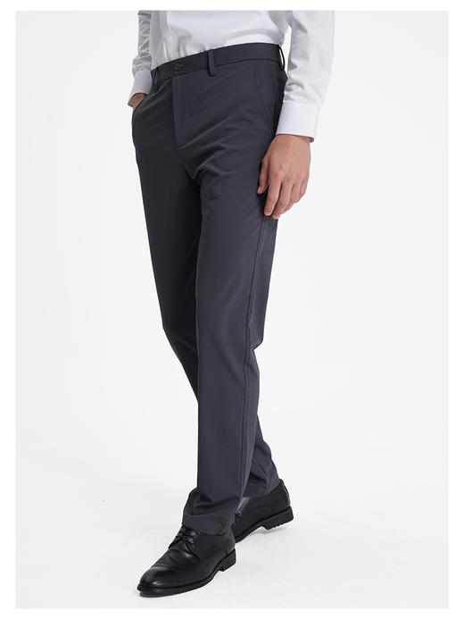 callisto深灰弹力直筒休闲裤 商品图3