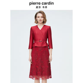 皮尔卡丹女装时尚轻仪式假两件拼接连衣裙P4108E4010R2