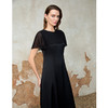 EITIE爱特爱气质优雅拼接修身显瘦黑色连衣裙夏季新款8207955 商品缩略图3