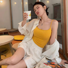 FEIMI夏季天丝莱赛尔设计感衬衫+短裤两件套