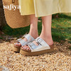 预售7天|Safiya/索菲娅2025时尚双扣带轻便增高休闲外穿复古厚底勃肯拖SFD2110158 商品缩略图2